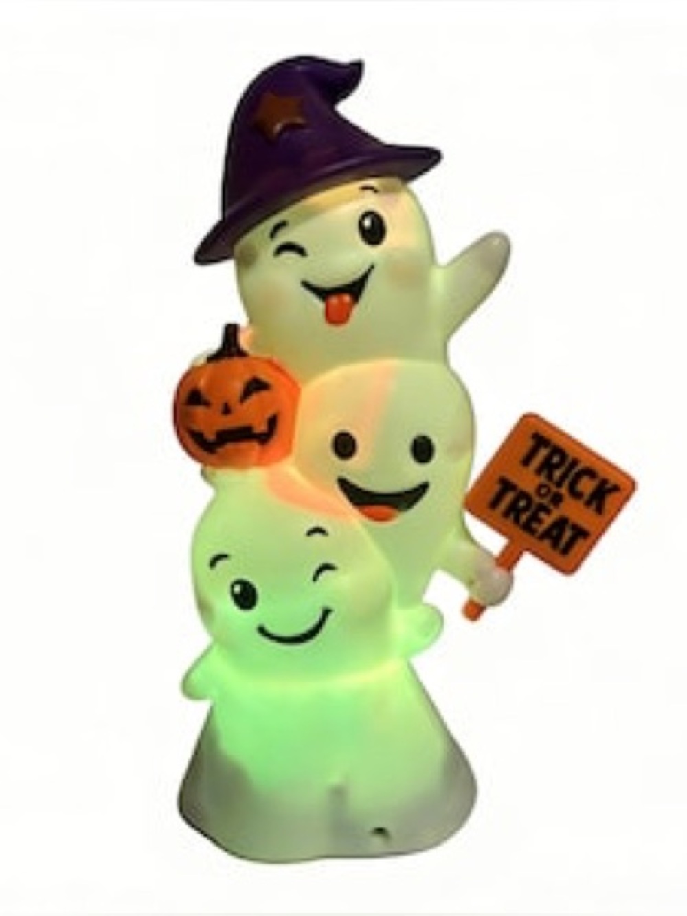 NEW Light-Up Halloween Decor Set of 4 Ghost Pumpkin Bat Haunted House - Picture 11 of 12